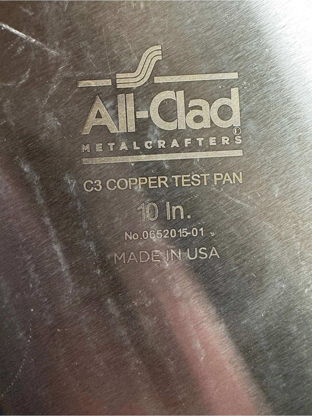 RARE All-Clad C3 Copper Test Pan 10” Prototype Experimental Skillet USA Unique